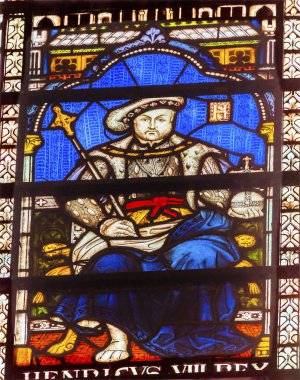 Kral Henry VIII vitray Westminster Abbey Londra İngiltere