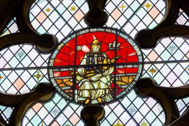 Kral Edward 1 yaşlı vitray Westminster Abbey Londra İngiltere