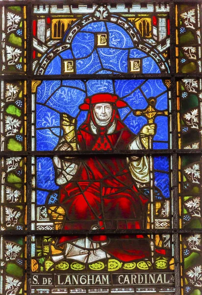 Cardenal Simon Langham vidrieras Westminster Abbey Londres Inglaterra — Foto de Stock