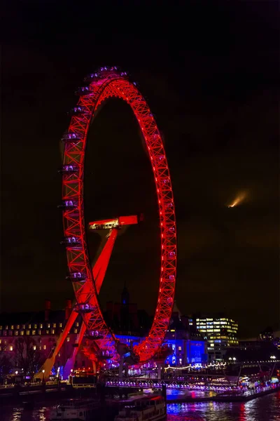 Big Eye Ruota panoramica Tamigi Fiume Londra Inghilterra — Foto Stock