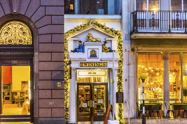 Old City Street Twinnings Tea Shop Nght Londres Inglaterra —  Fotos de Stock