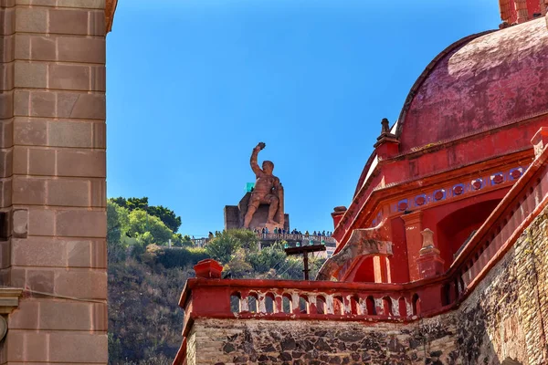 Teatro Iglesia de San Diego Estatua de El Pipila Guanajuato México —  Fotos de Stock