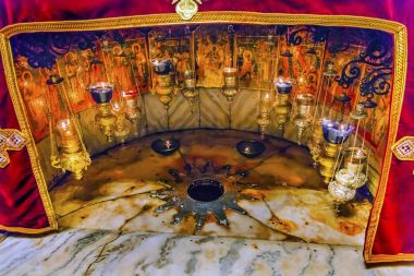 Grotto mağara Kilisesi İsa'nın Doğuşu Bethlehem Batı Şeria Filistin