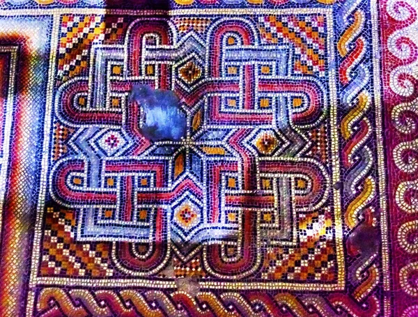 Antico Mosaico di design Chiesa della Natività Altare Nave Betlemme — Foto Stock