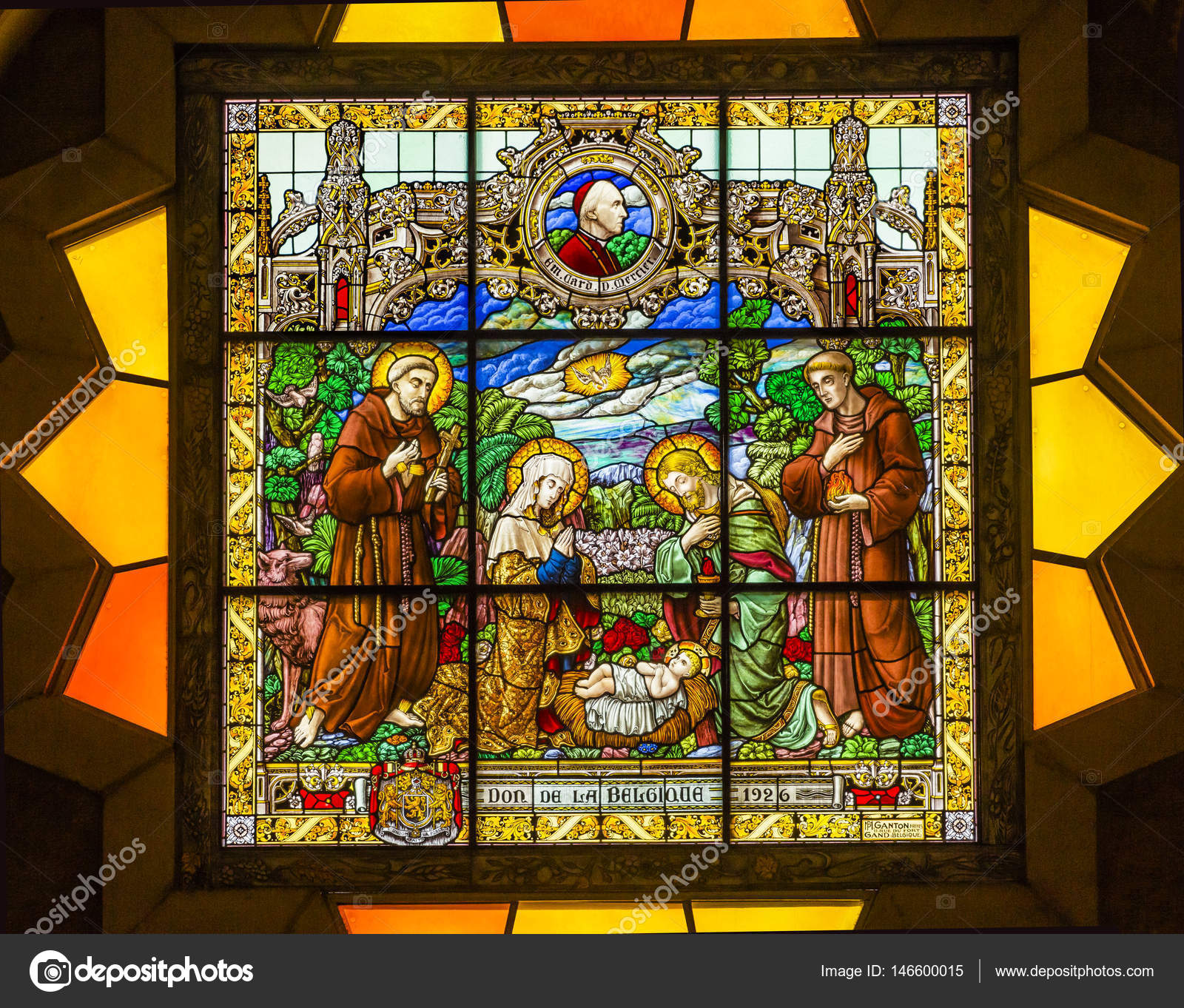 Nativity Stained Glass Saint Catherine Church Nativity Church Bethlehem