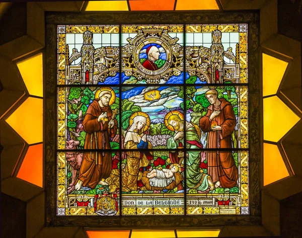 Fødselsflekkete Glass St. Catherine kirke Betlehem Palestina – stockfoto