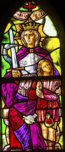 Πίστη αγάπη ελπίδα Ιησούς Υαλογράφημα παράθυρο De Krijtberg εκκλησία Άμστερνταμ Ολλανδία — Φωτογραφία Αρχείου