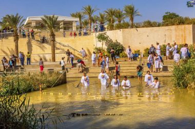 Vaftiz İsrail Ürdün Nehri Bethany Jordan ötesinde