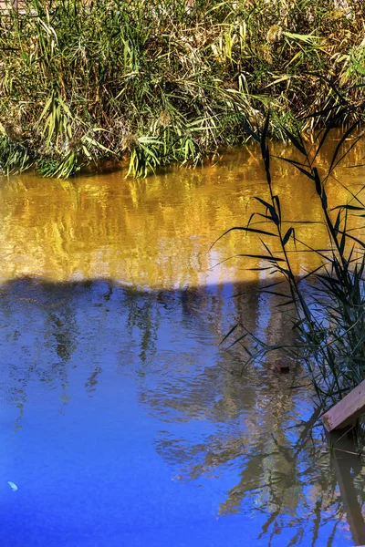 Rio Jordão Abstrato Perto de Betânia Betharaba Onde João batizou — Fotografia de Stock