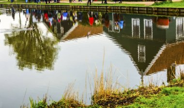 Zaanse Schans Village ReflectionLake Holland Netherlands