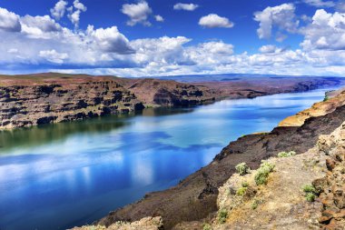 Wanapum Gölü Kolombiya Nehir yaban atları anıt Washington