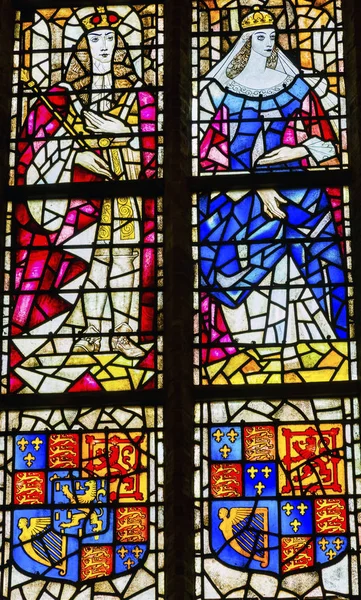 King Willian Orange Queen Mary Stained Glass Nueva Catedral Delft Países Bajos — Foto de Stock