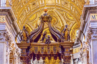 Saint Peter's Basilica Bernini Baldacchino Vatikan Roma İtalya 