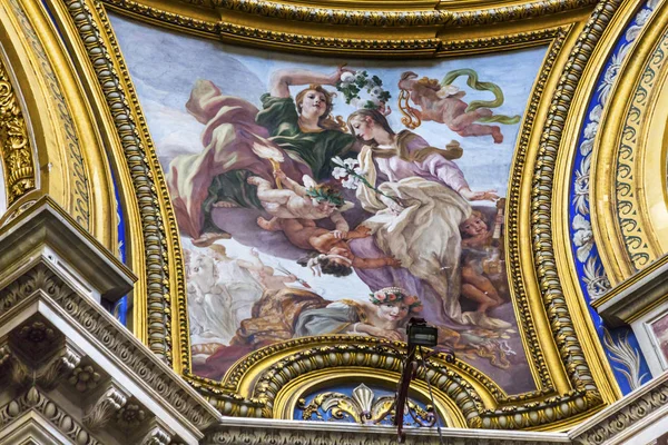 Painting Saint Agnese In Agone Church Basilica Dome Rome Italy — Stock Photo, Image