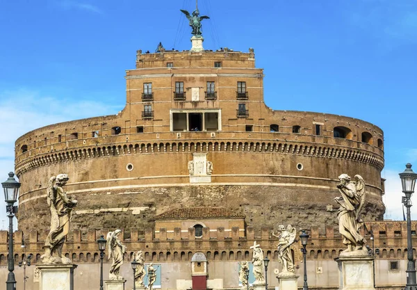 Castel Ponte Sant Angelo Vatikanen Castle Bernini änglar Rom Italien — Stockfoto
