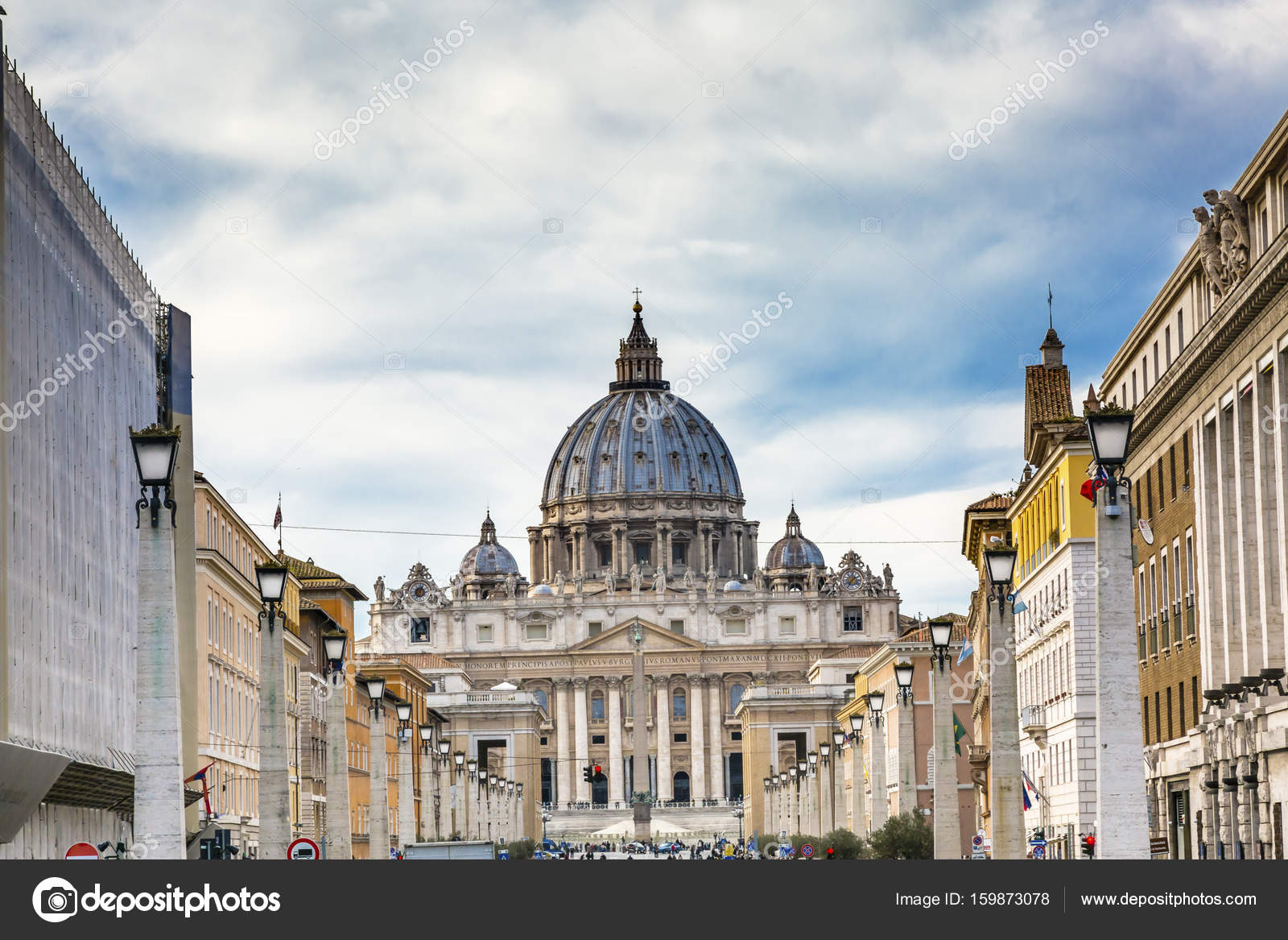 Vatican City Street View Street View Saint Peter's Basilica Vatican Rome Italy Stock Photo By  ©Billperry 159873078