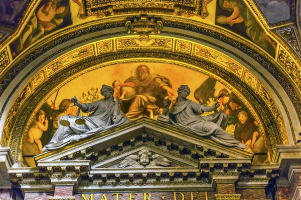God Painting Statues Santa Maria Della Pace Church Basilica Rome Italy — Stock Photo, Image