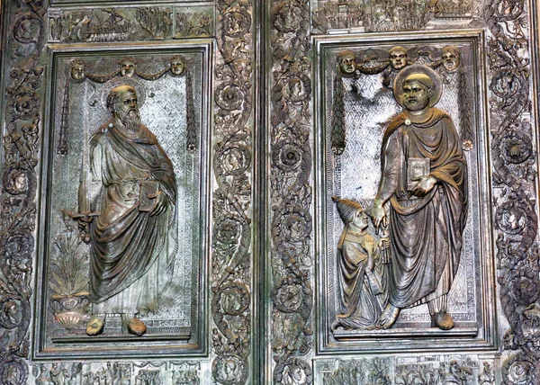 São Paulo Vaticano Ornado Escultura Porta de Bronze Roma Itália — Fotografia de Stock