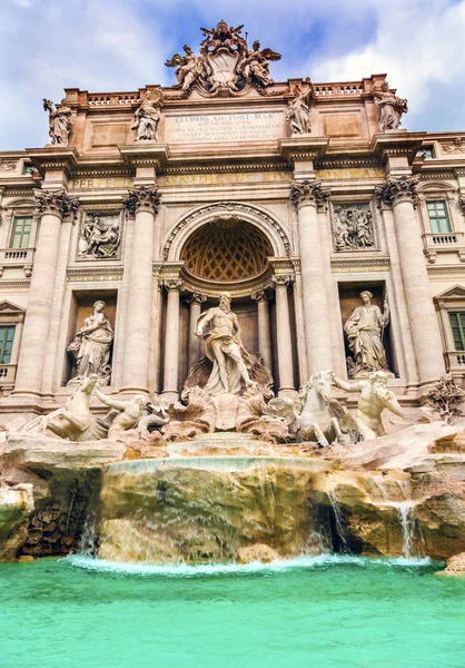 Neptune Nymphs Statues Trevi Fountain Rome Italy — Stock Photo, Image