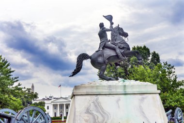 Jackson heykel Lafayette Parkı Beyaz Saray Pennsylvania Ave Washington Dc