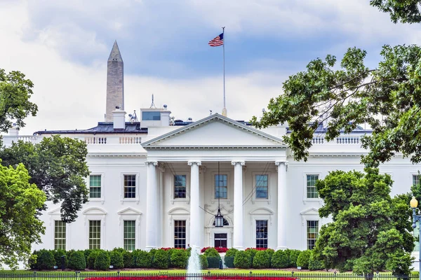 Witte huis deur Washington Monument Pennsylvania Ave Washington — Stockfoto