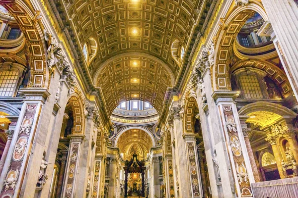 Nave Basílica de São Pedro Vaticano Roma Itália — Fotografia de Stock