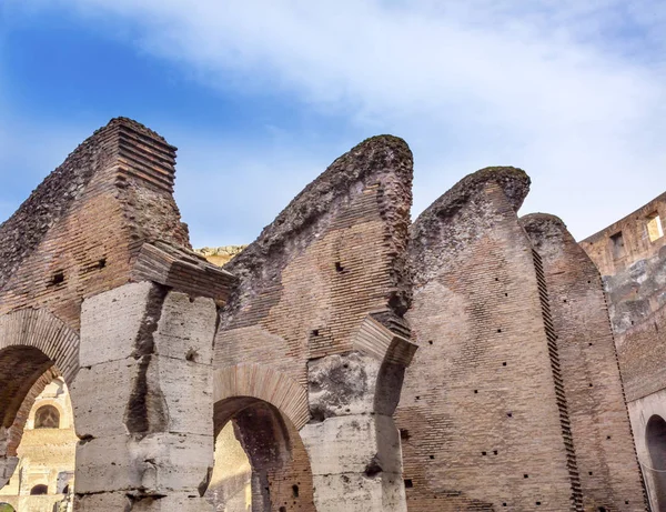 Archi Mattoni Calcestruzzo Materiali da costruzione Colosseo Anfiteatro — Foto Stock