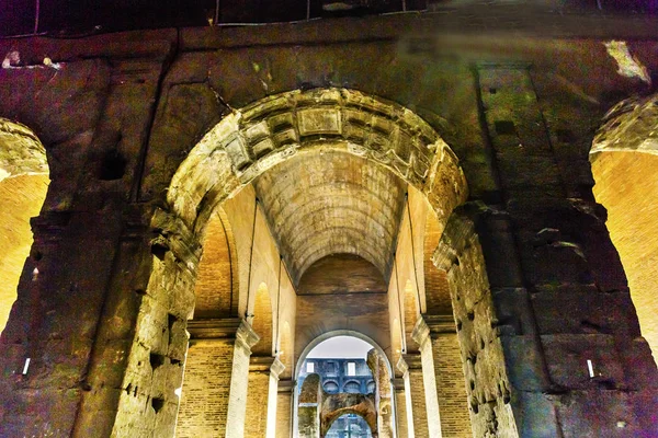 Arches Intérieur Couloirs Colisée Amphithéâtre Rome Impériale Italie — Photo