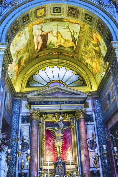 Kaplica kościoła Chiesa San Marcello al Corso Altar Bazyliki Rzym Włochy — Zdjęcie stockowe