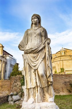 Vestal Virgin Temple Antonius Faustina Roman Forum Rome Italy  clipart