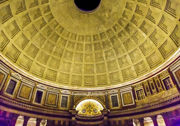 Dôme Oculus Nuit Panthéon Rome Italie — Photo