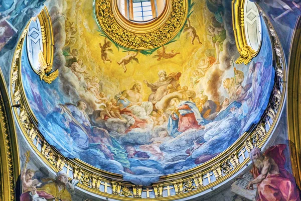 Jesus Cristo Cúpula Fresca Igreja de Santa Maria Maddalena Roma Itália — Fotografia de Stock