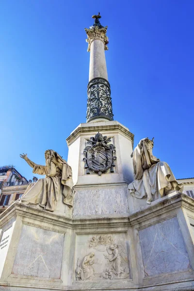 Statue Vierge Marie Colonne Immaculée Conception Rome Italie — Photo