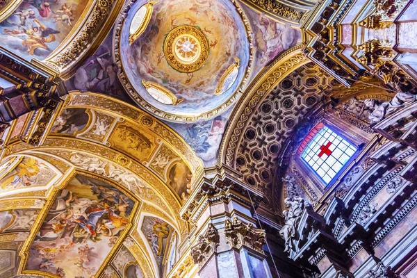 İsa fresk kubbe tavan Santa Maria Maddalena Kilisesi Roma Ita — Stok fotoğraf