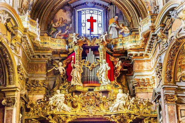 Estátuas de Órgão Frescos Igreja de Santa Maria Maddalena Roma Itália — Fotografia de Stock