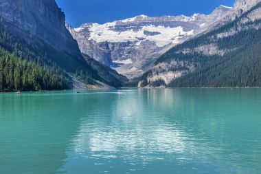 Lake Louise Kano kar dağlar Banff National Park Alberta Kanada