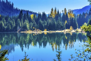 Blue Island Altın Göl sonbahar Snoqualme Pass Washington