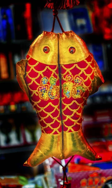 中国红双鱼农历新年装饰品北京 — 图库照片