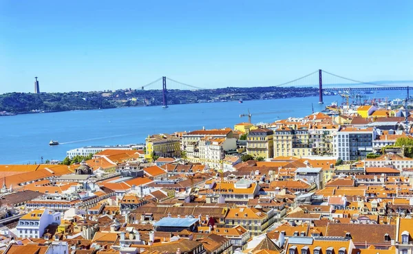 Pont du Tage 25 avril Toits Orange Lisbonne Portugal — Photo