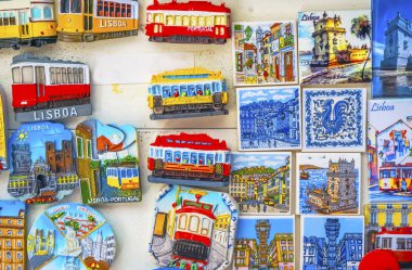 Renkli Seramik Fayans mıknatıslar Hatıra Eşyası el sanatları Lizbon Port