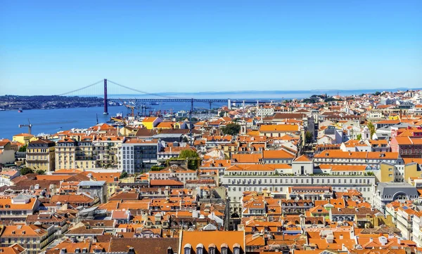 Pont du Tage 25 avril Toits Orange Lisbonne Portugal — Photo