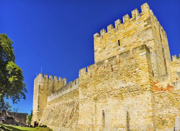 Castle Fort Castelo de San Jorge Lizbona Portugalia — Zdjęcie stockowe