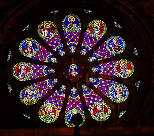 Stained Glass Jesus Disciples The Se Cathedral Lisbon Portugal — Stock Photo, Image