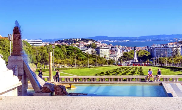 Parc Eduardo VII Place de la Colonne Pombal Tage Lisbonne Portuga — Photo