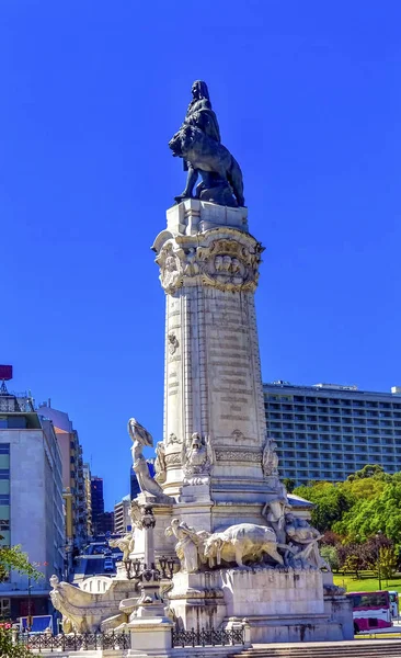 Marquês de Pombal Column Square Lisboa Portugal — Fotografia de Stock
