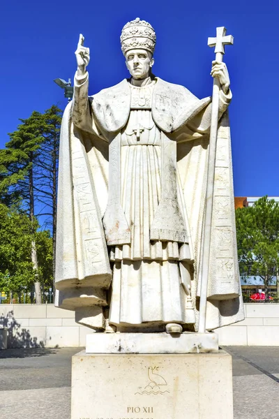 Papa Pío XII Estatua Basílica de la Señora del Rosario Fátima Portugal —  Fotos de Stock