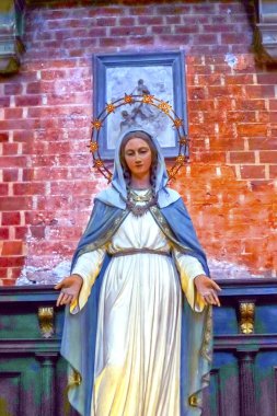 Meryem Ana heykeli Santa Maria Gloriosa de Frari Church Venedik İtalya
