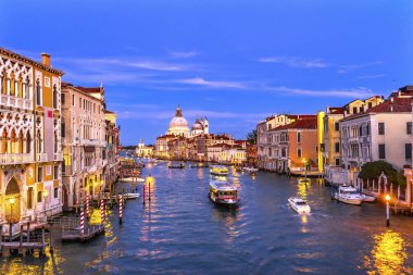 Grand Canal Santa Maria Salute Church Gondolas Venice Italy clipart