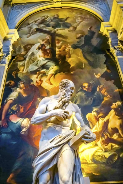 St Jerome statua cud malarstwo Santa Maria Frari Kościół Wenecja Włochy — Zdjęcie stockowe