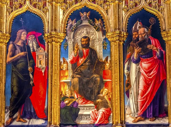 Vivarni San Marco Dipinto in trono Chiesa di Santa Maria Frari Venezia — Foto Stock